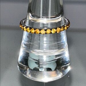 NWOT Genuine Citrine Gemstone Sterling Silver Eternity Band Ring Bohemian Boho